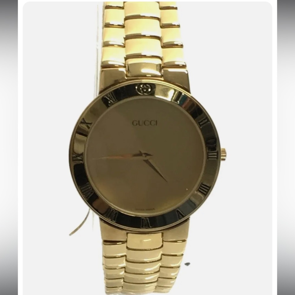 Men’s Gold Plated Gucci Quartz Watch Swiss made - Picture 1 of 2